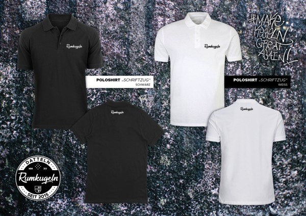 Poloshirt Rumkugeln Datteln Schriftzug